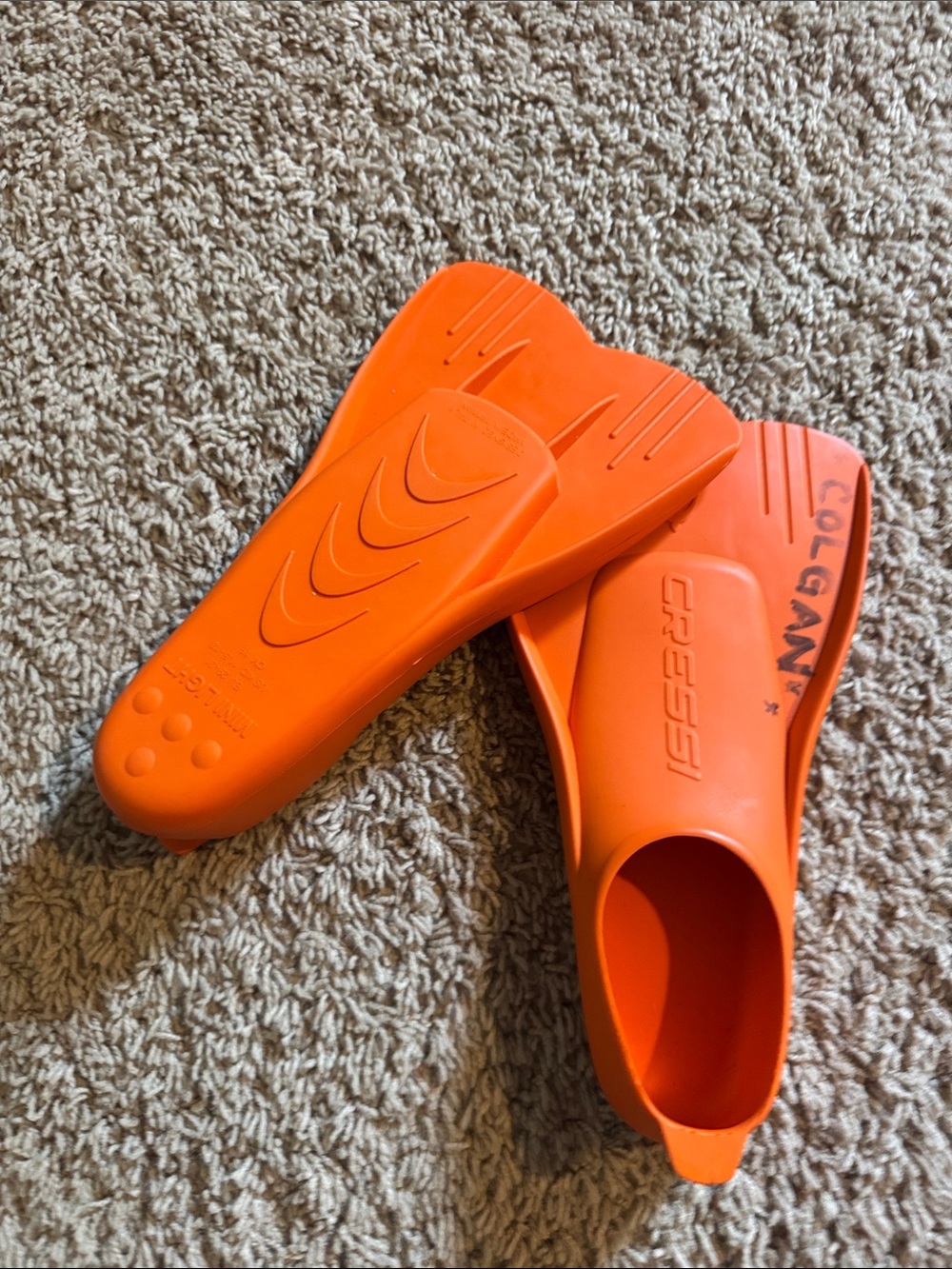 Cressi Short Blade Swim Fins in Bright Orange